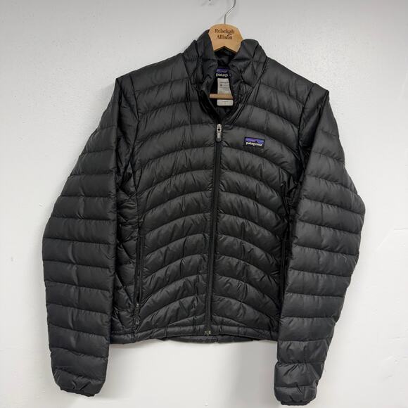 Patagonia Women's Down Sweater Puffer Jacket Black Coat SZ SMALL Winter EUC - Picture 3 of 9